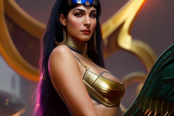 Time Traveler Meets Cleopatra in Art Nouveau Style