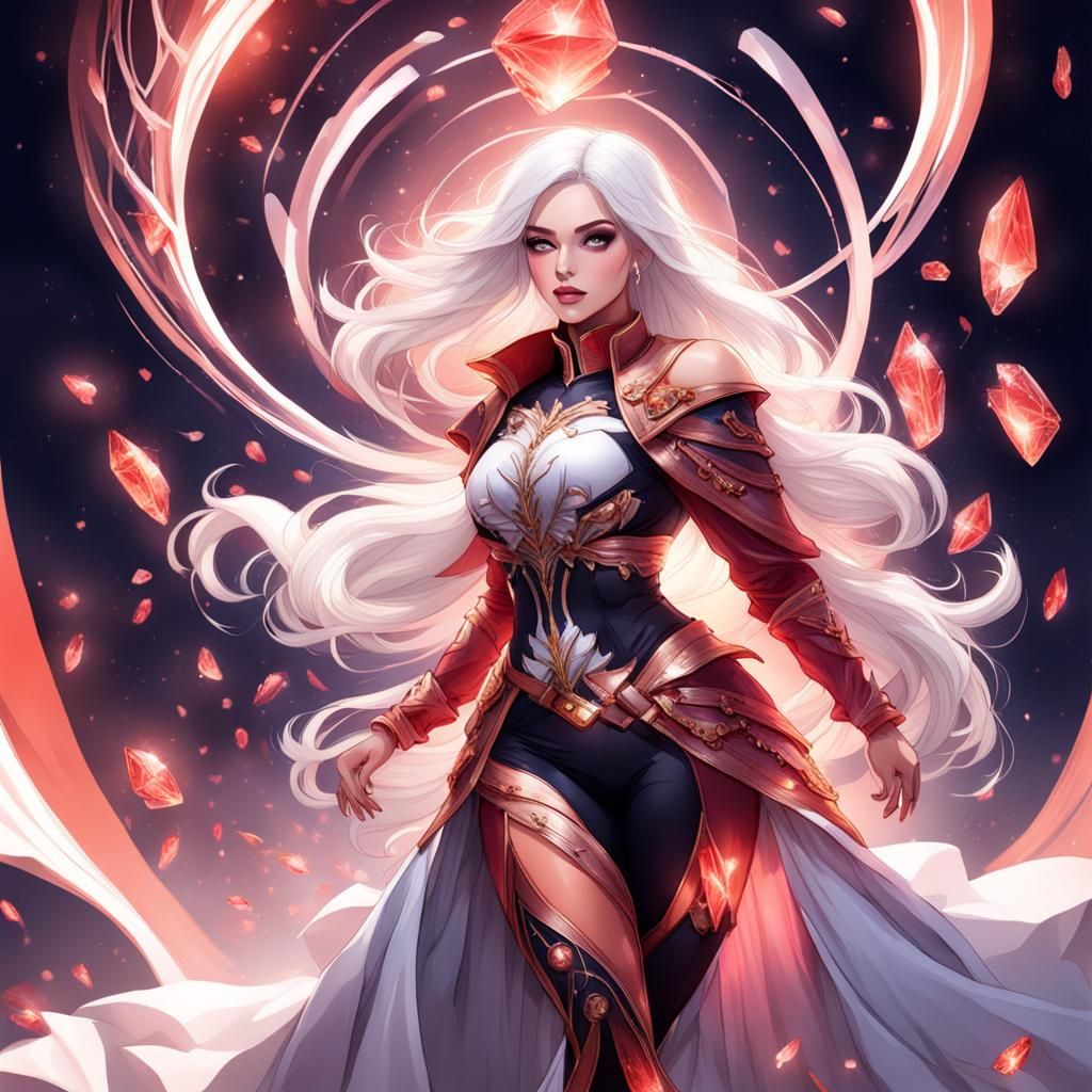 Fantasy Woman with White Hair