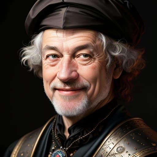 Hyperrealistic Portrait of Smiling Rembrandt for LinkedIn