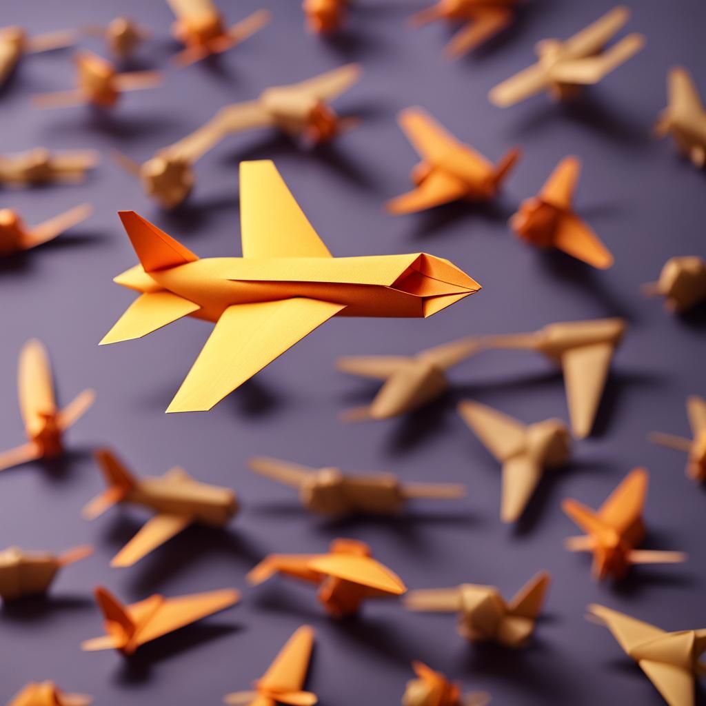 Origami Airplane Papercraft in 8K Resolution
