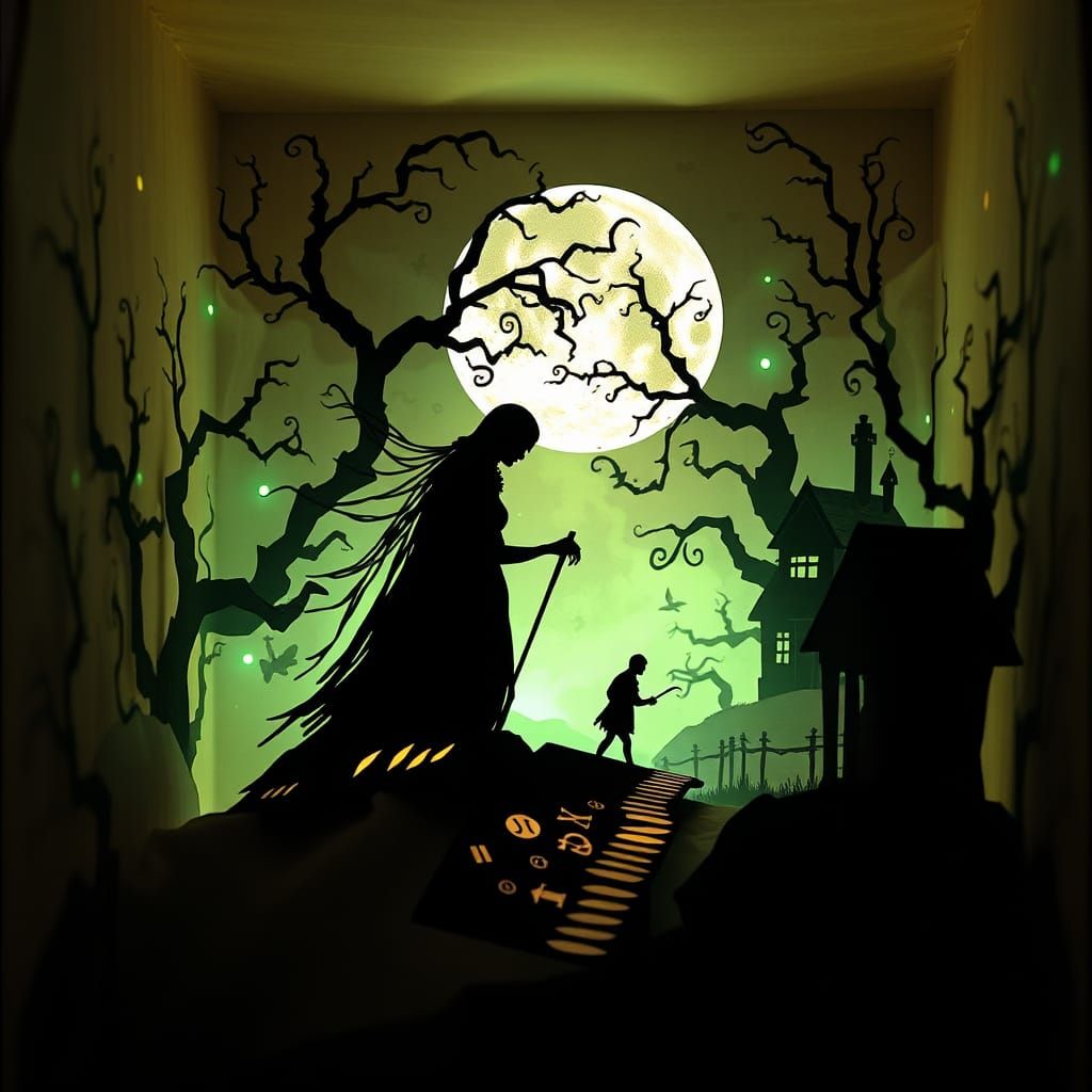 Ethereal Pop-Up Book with Haunting Silhouettes