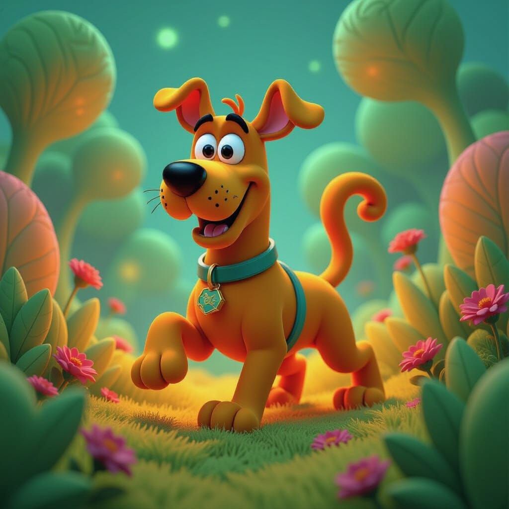 Scooby Doo  made entirely out of  Neon Orange