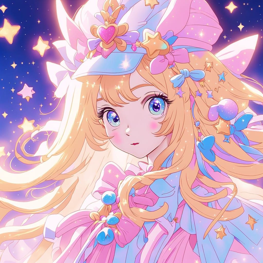 Kawaii Anime Girl in Pink Princess Costume