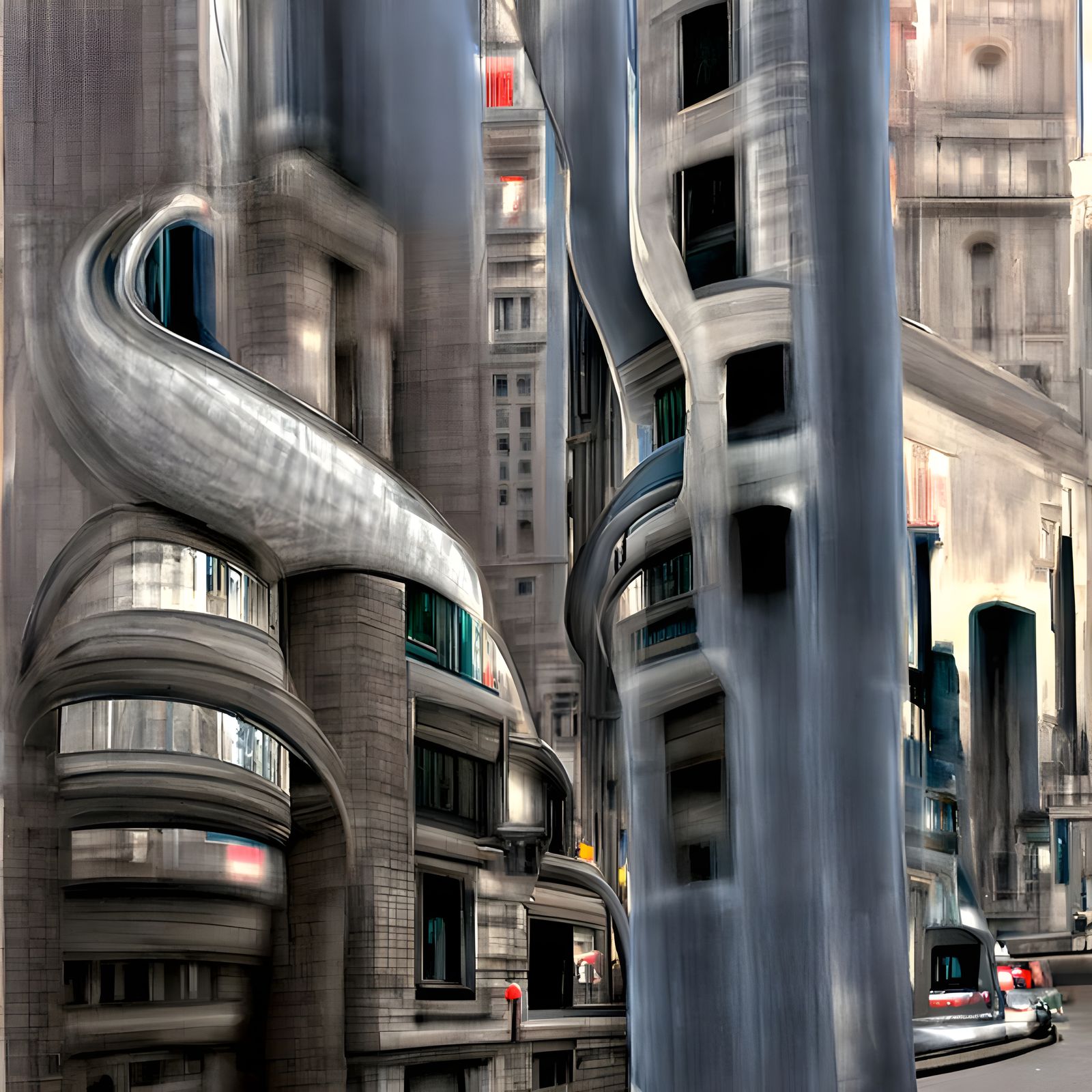 Futuristic Endless Cityscape in Hypermaximalist Style