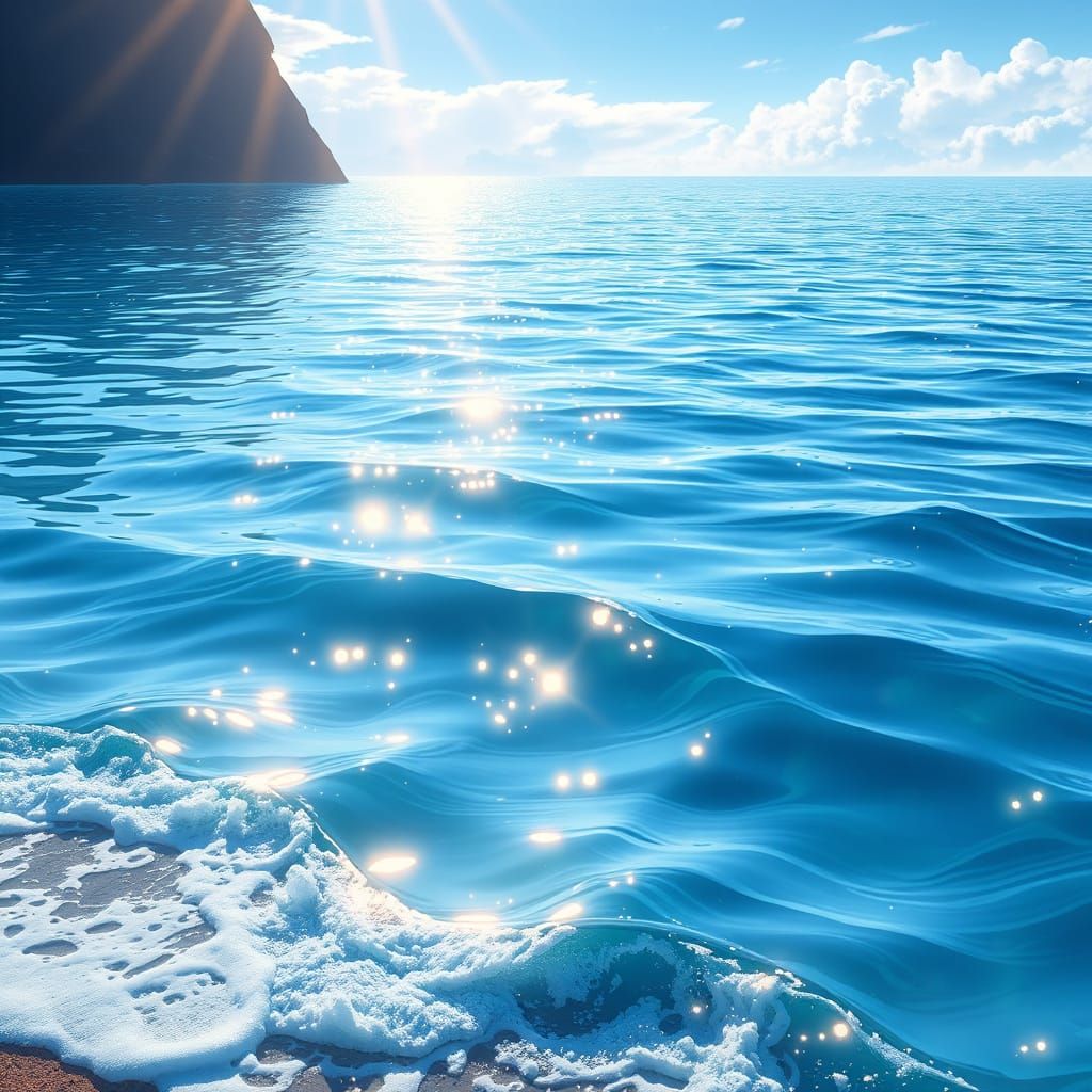 Seaside Serenity: Sunlight on Calm Ocean Waves