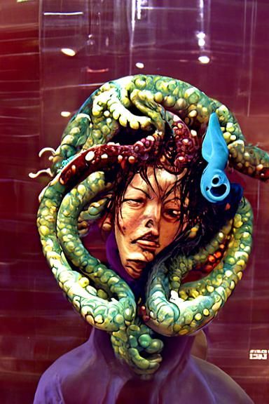Tentacle-Headed Sea Monster: Fantasy Art