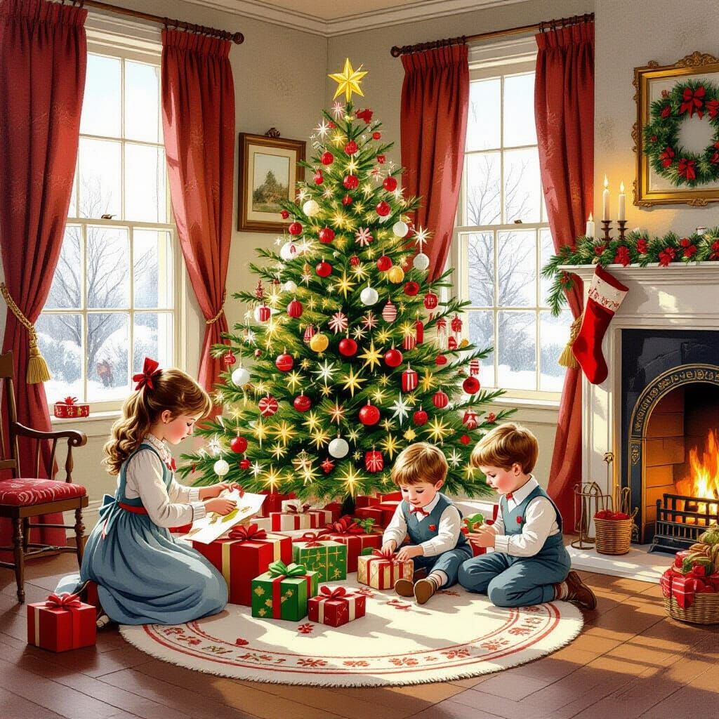 Victorian Children's Christmas in Cottagecore Style