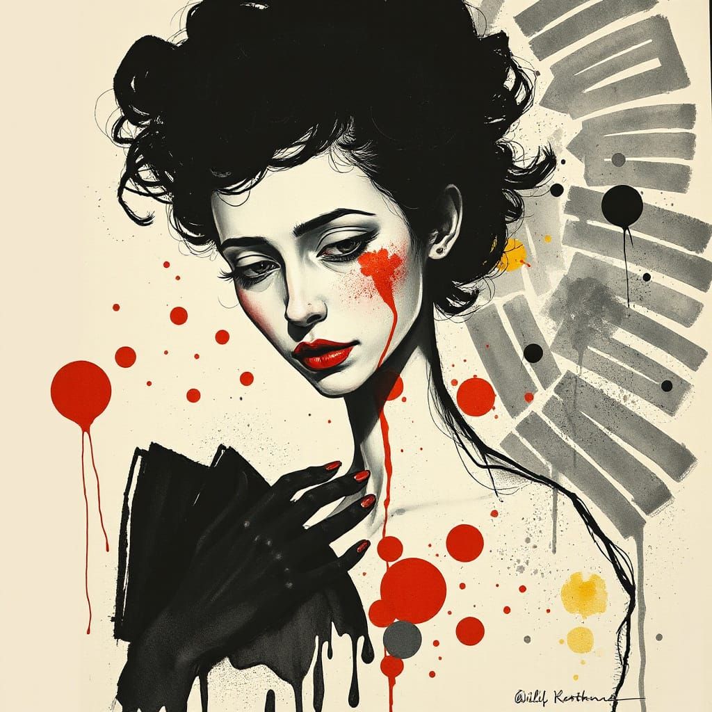 Disney Princess in Expressionist Style