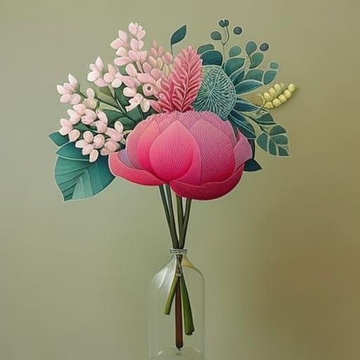 Whimsical Flowers in Colorful Ornamental Style