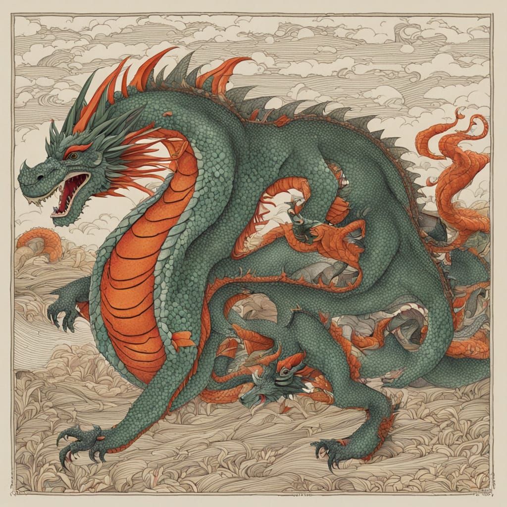 Mystical Dragon Meets Enchanted Fairy in a Whimsical Landsca...