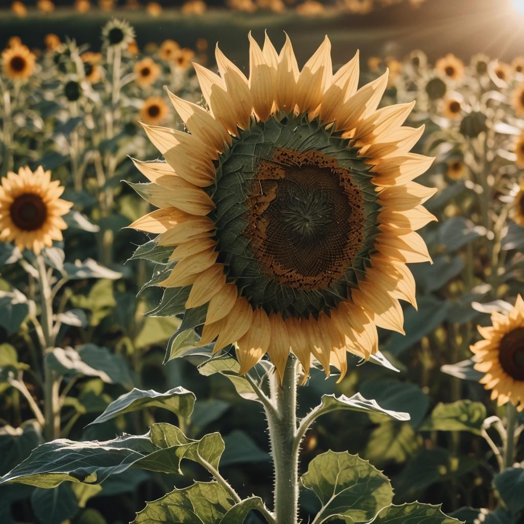 Golden Sunflower Unfolding in Sunlight: A Cinematic Close-Up