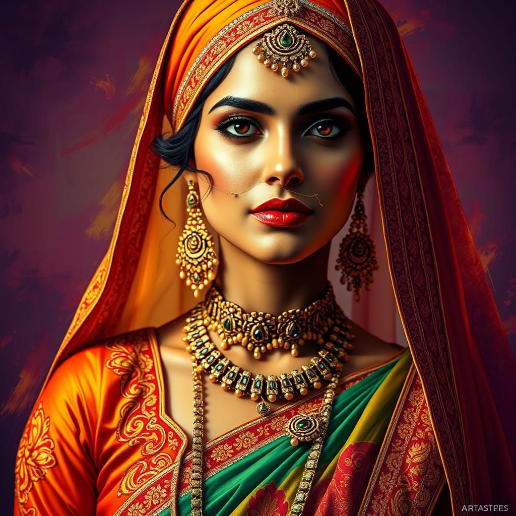 Spectacular Punjabi Woman in Opulent Artgerm Style