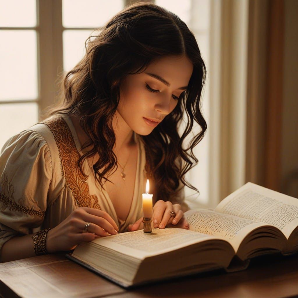 Ethereal Women in Scripture, Illuminated by Candlelight