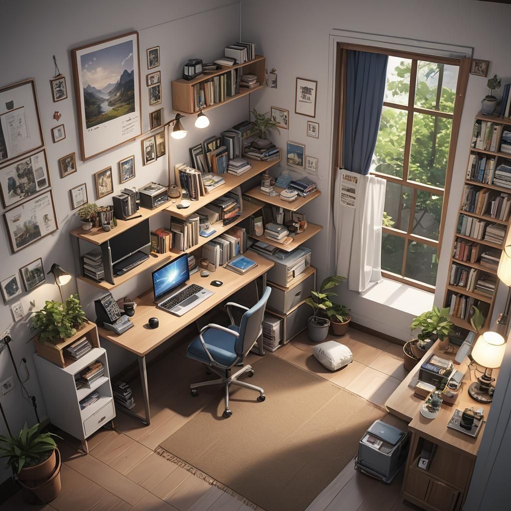 Detailed 3D Anime Room Interior Design