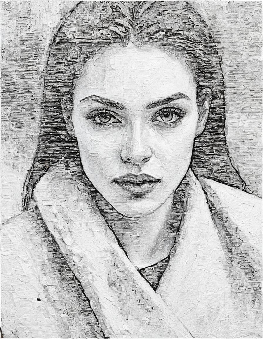 Young Woman in Impasto Oil Painting Style