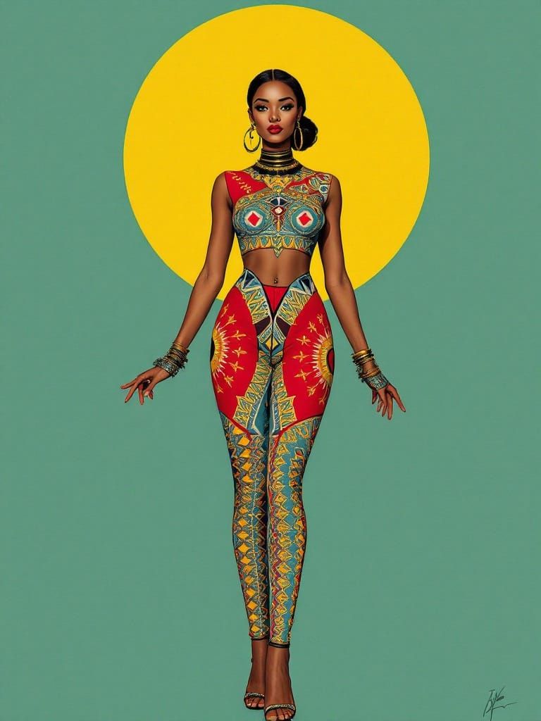 Geometric Surrealism: 1950s Pin-Up in Carved Style