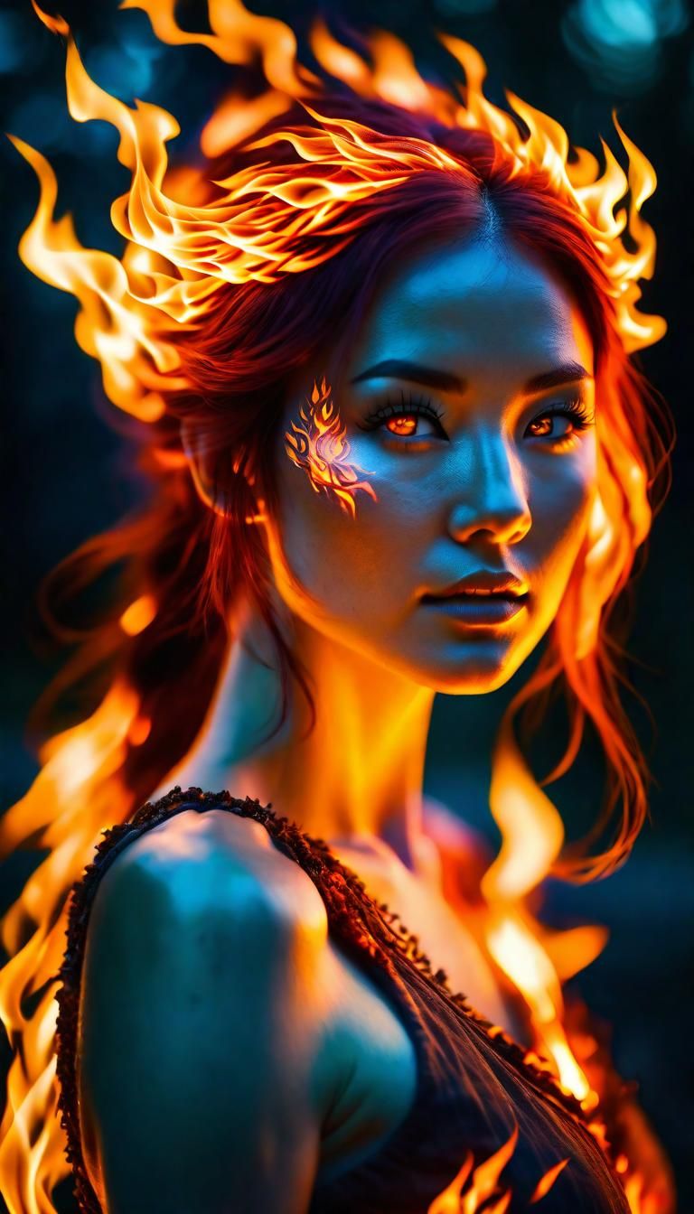 Ethereal Fire Sprite in Macro Photography