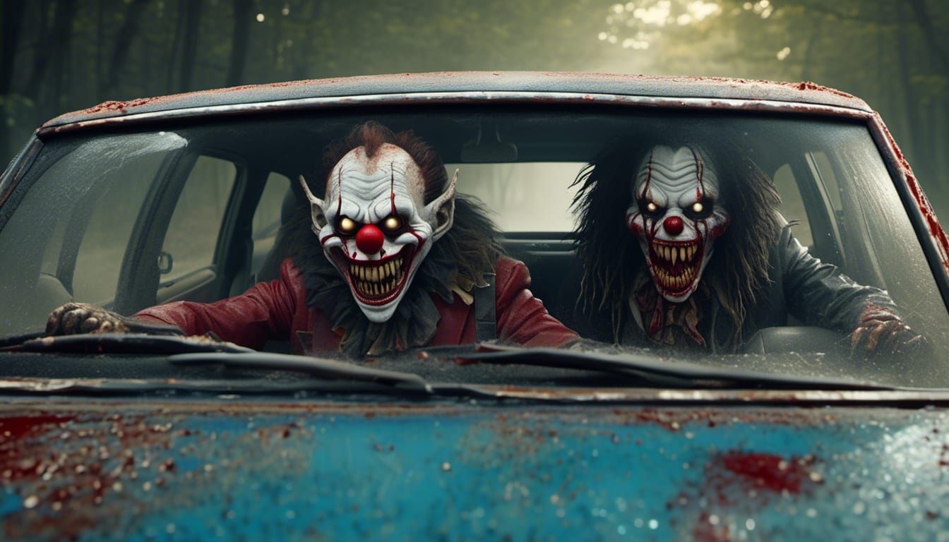 Scary Clown with Machete: A Hyperrealistic Nightmare