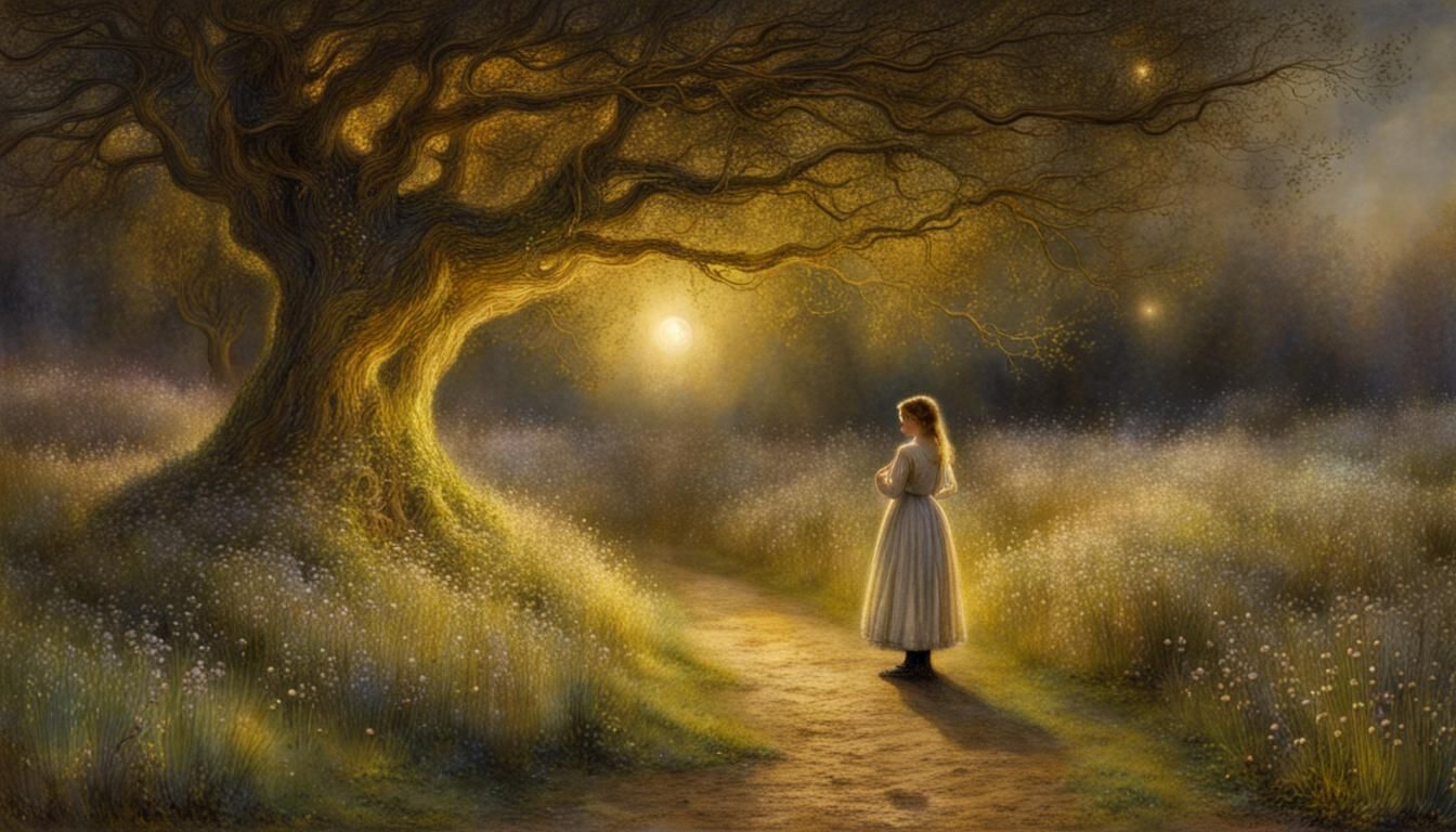 Fantasy Scene with Glitter and Sparkling Stars