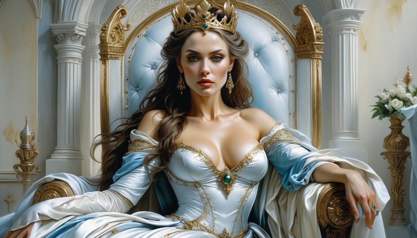 The White Queen on Her Throne: A Sensual Portrait