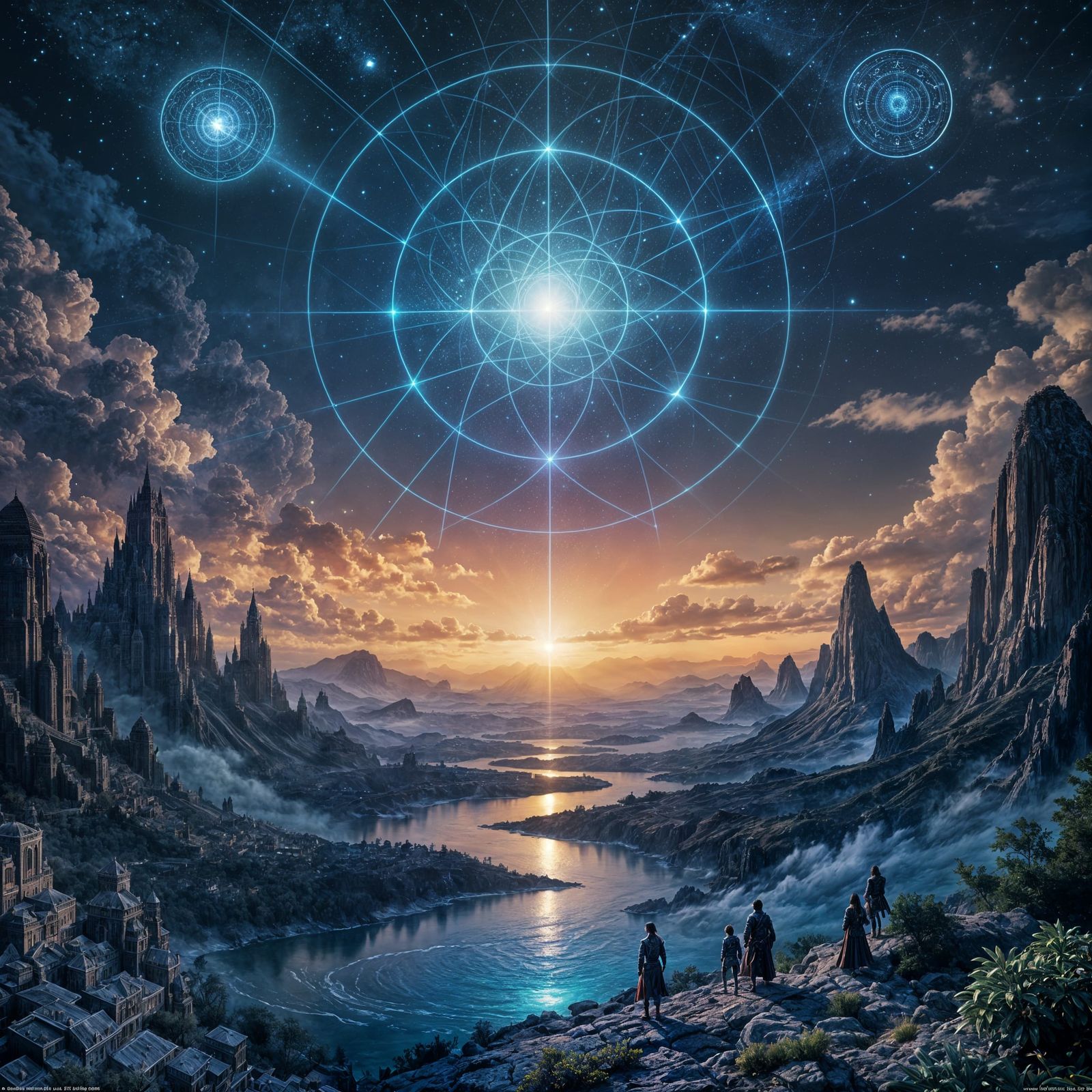 Cosmic Astral Illustration with Dynamic Lighting