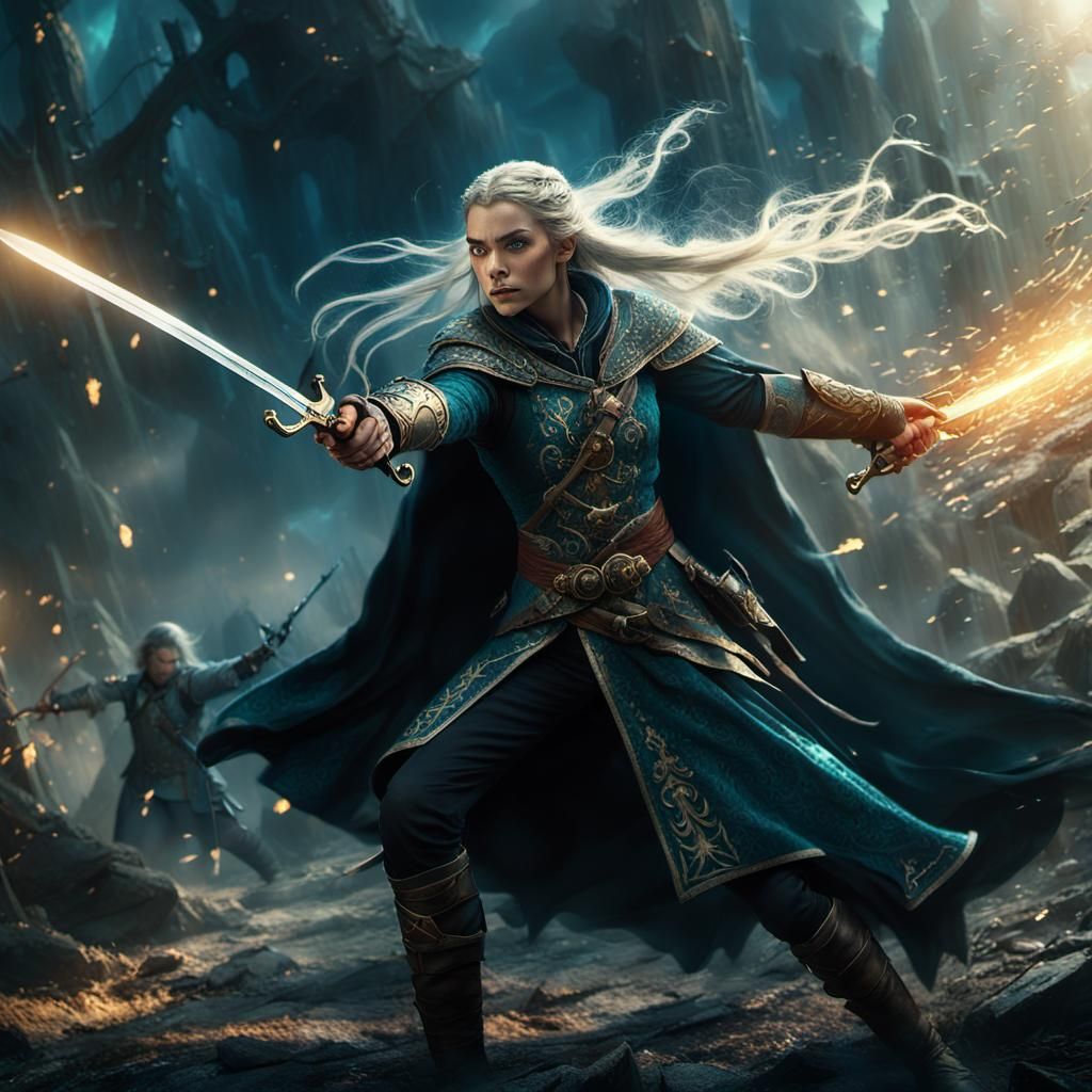 Elven Privateer's Dramatic Entrance: A Digital Painting