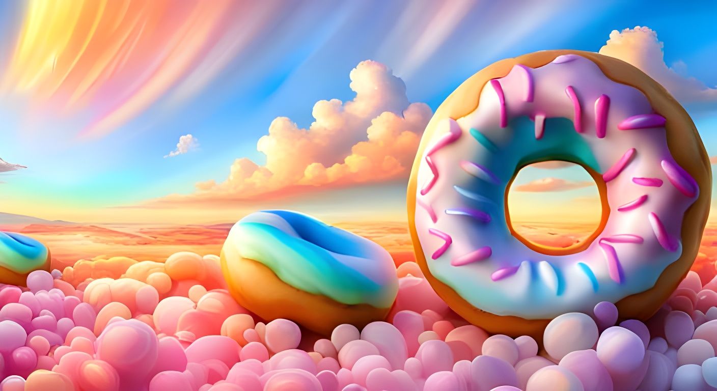 Iridescent Donut Soap Bubbles in a Fairy Land