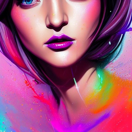 Rachel Leigh Cook Portrait with Glitter in Digital Art Style