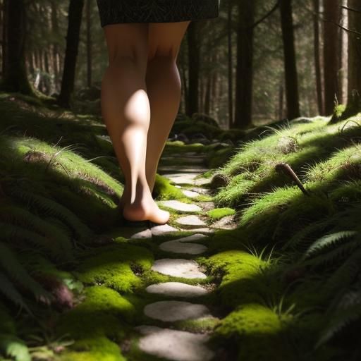 Bare Feet on Forest Sensory Path