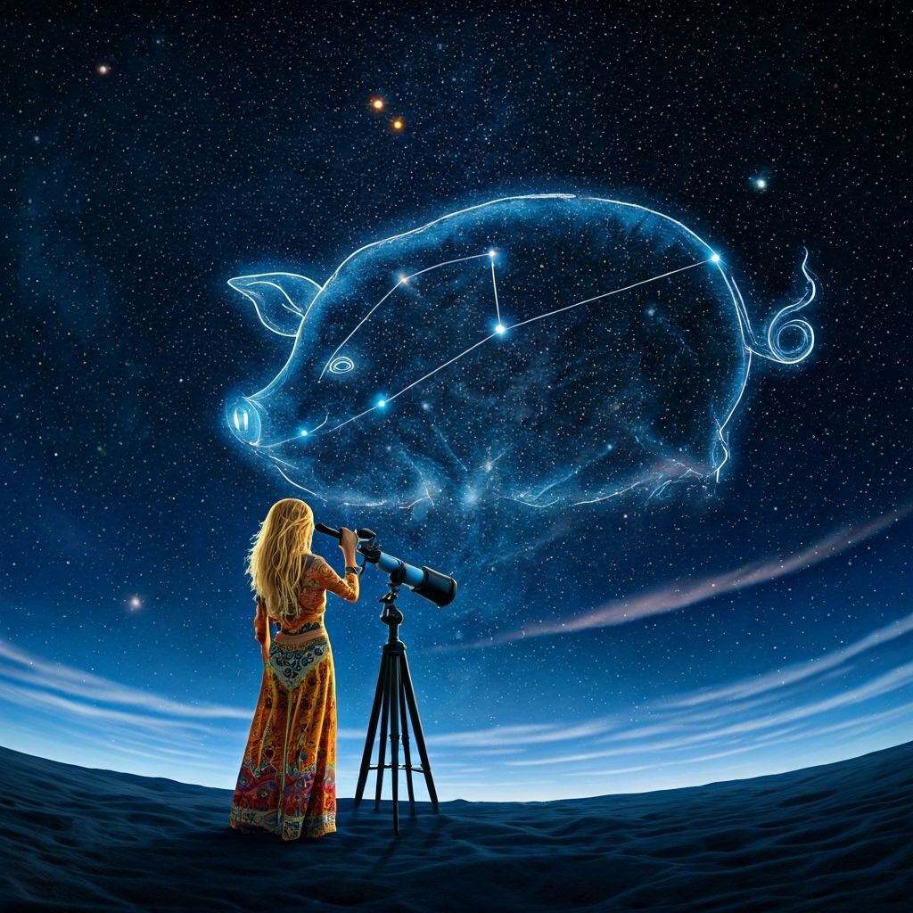 Starry Sky with Big Pig Constellation