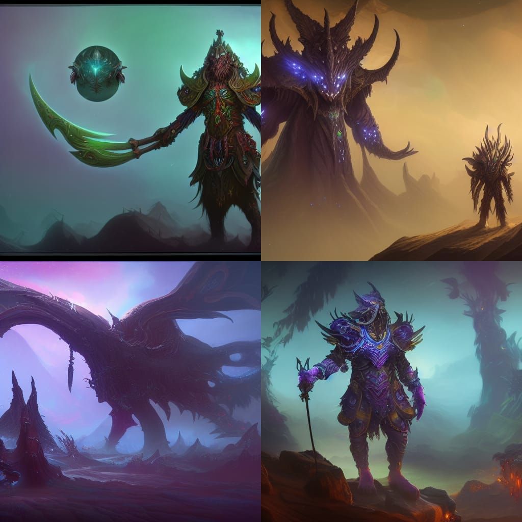 Starry Plasmoid Druid in Detailed Fantasy Art