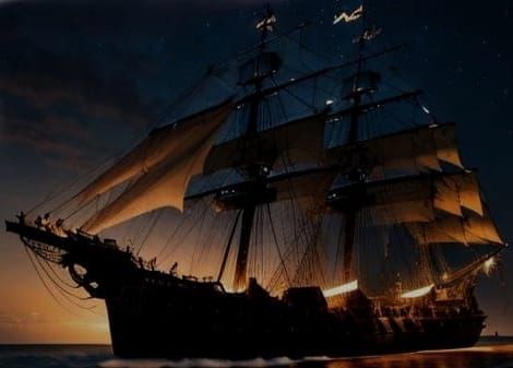 The Riesige Brüste at night, lit by mage-light