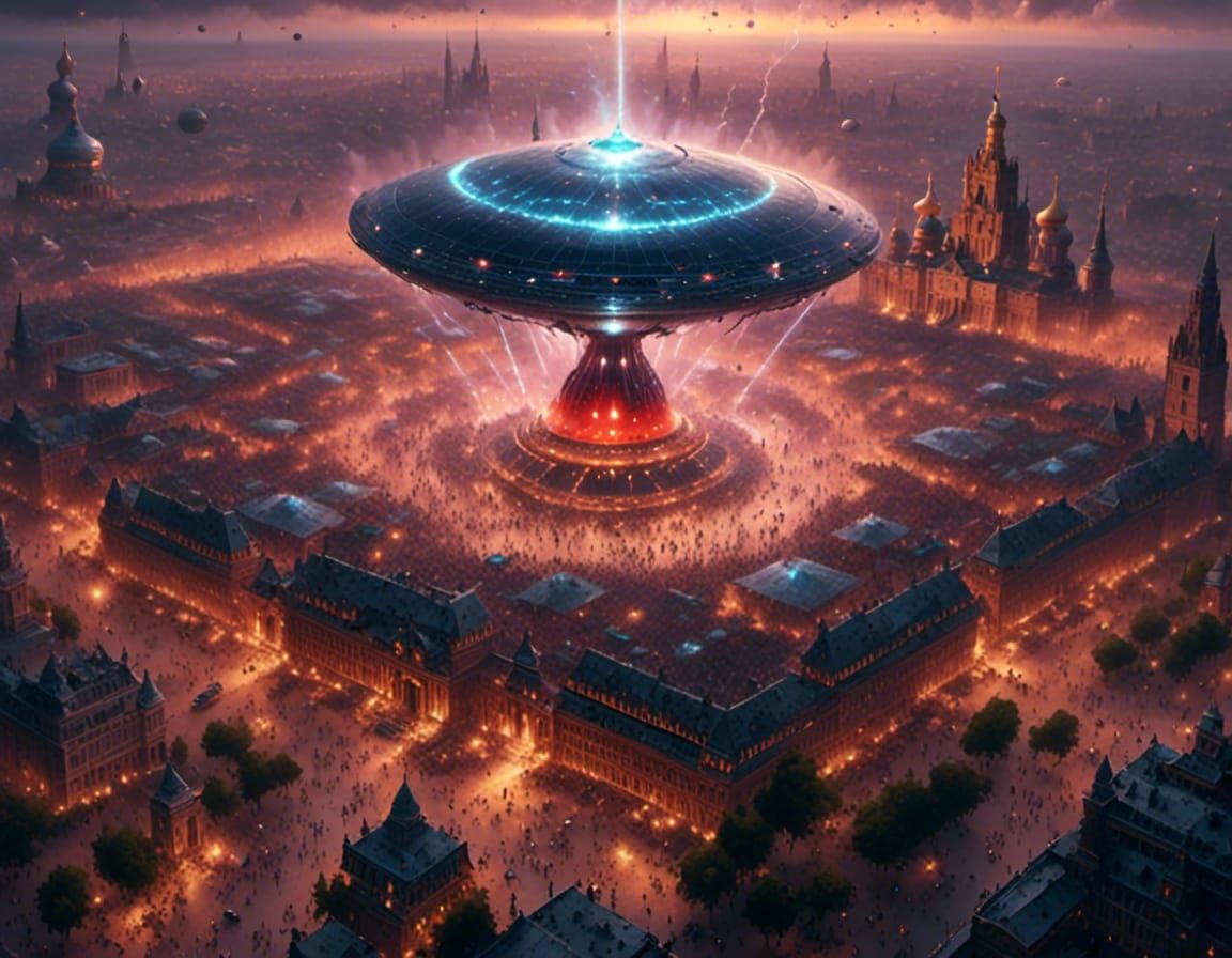 Silver UFO Lands in Red Square, Moscow