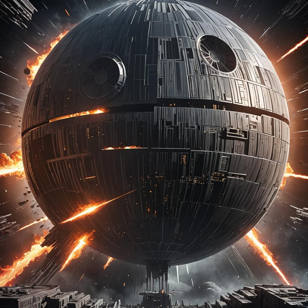 Epic Death Star Concept Art in Space