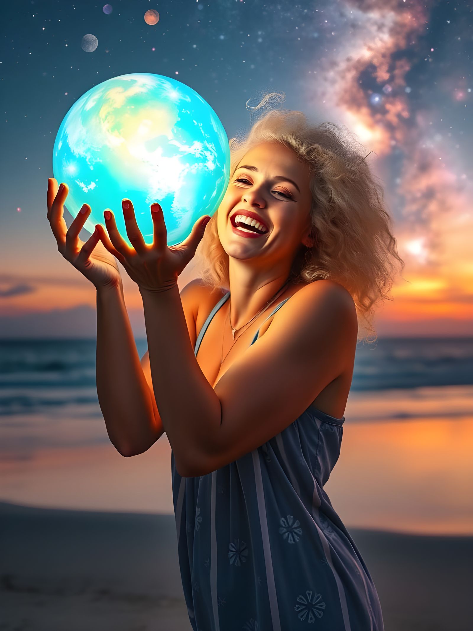 Celestial Beauty in Vibrant Sunset