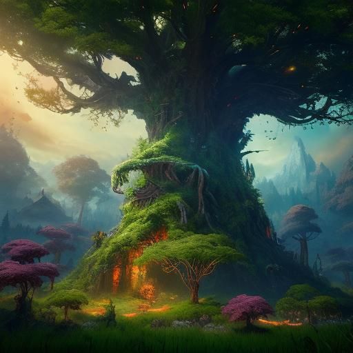 Luminous Alien Foliage in 3D, Dr. Seuss Trees