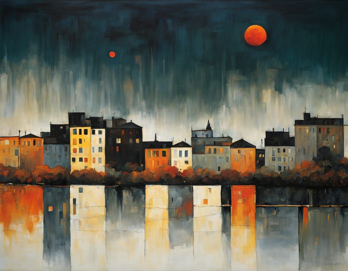 Lazy town-homes by a lake