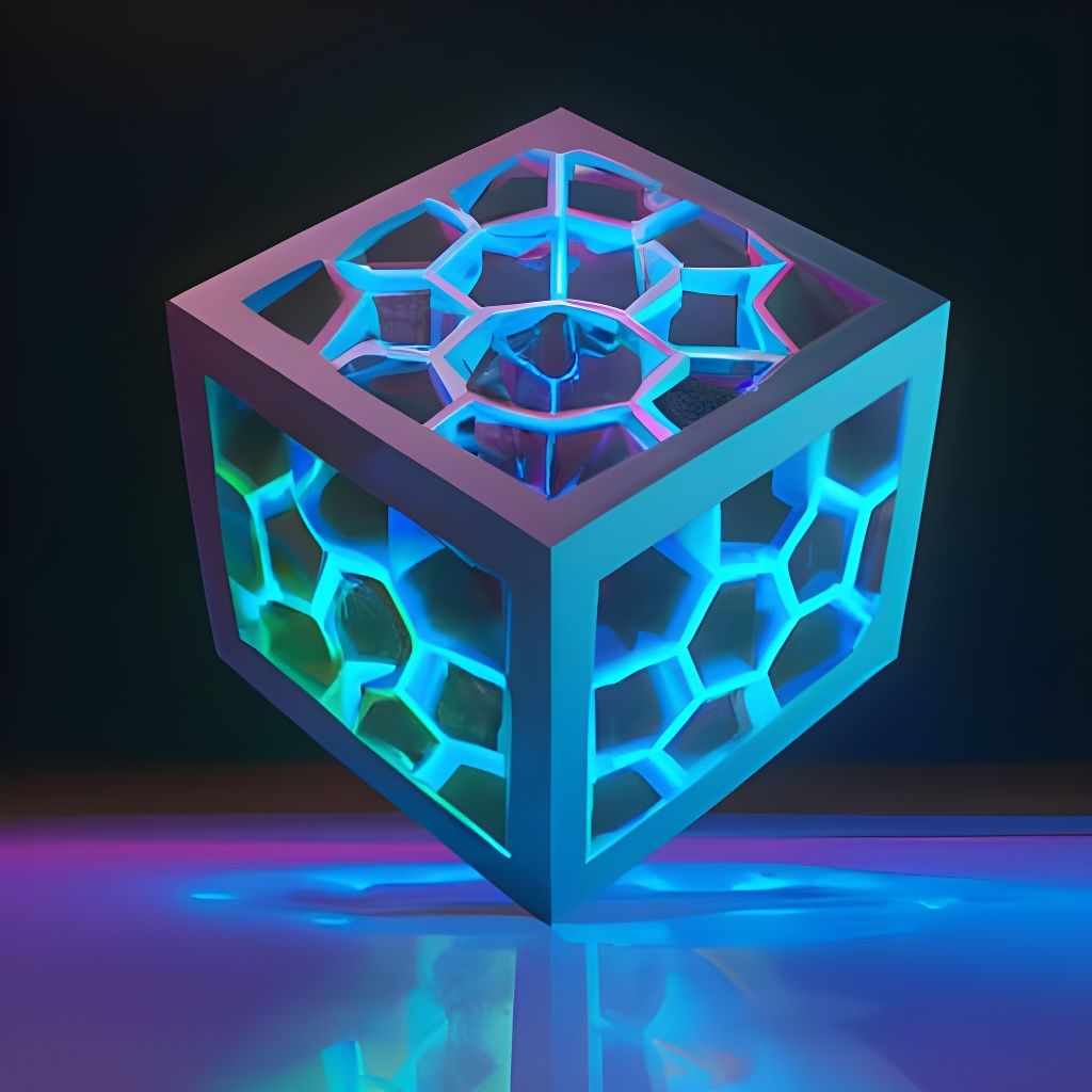 Tesseract Hypercube: 3D Digital Concept Art
