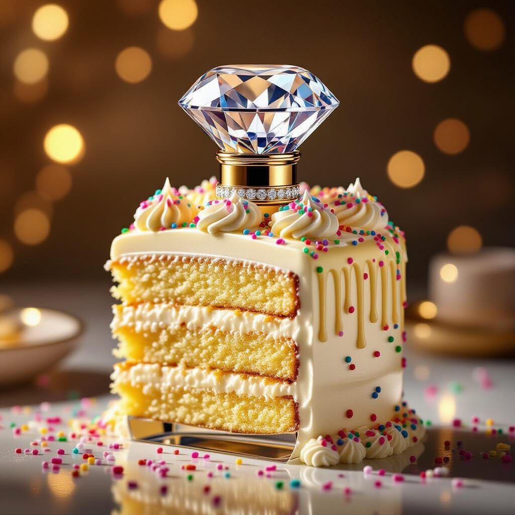 Birthday Cake Perfume Bottle With Diamond Crown