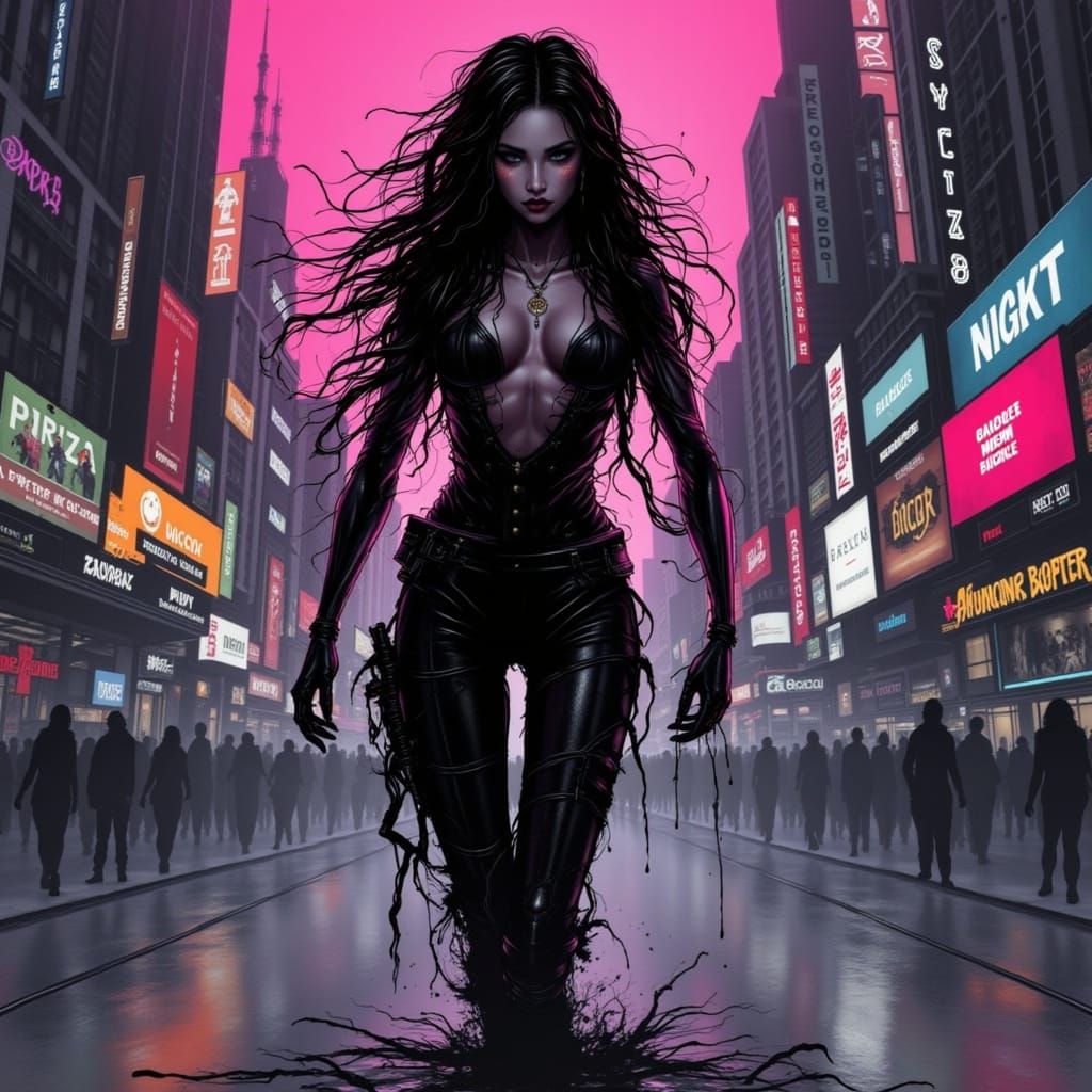 Lost in the City: Hyperrealistic Digital Portrait