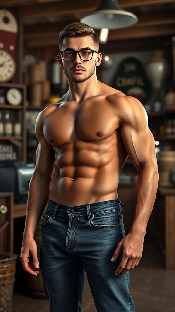 Athletic Young Man in Nautical-Inspired Setting