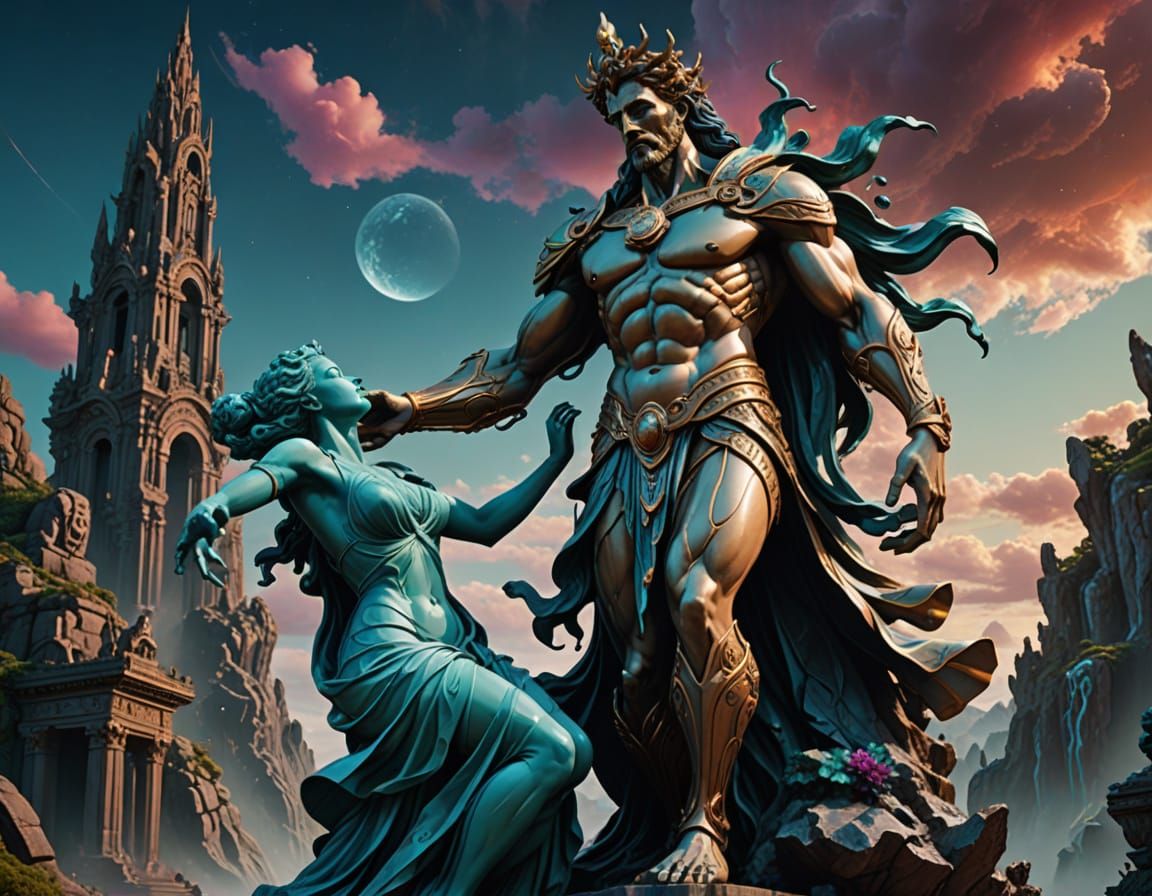 Surreal Titan's Tormented Dreamscapes in Epic Matte Painting