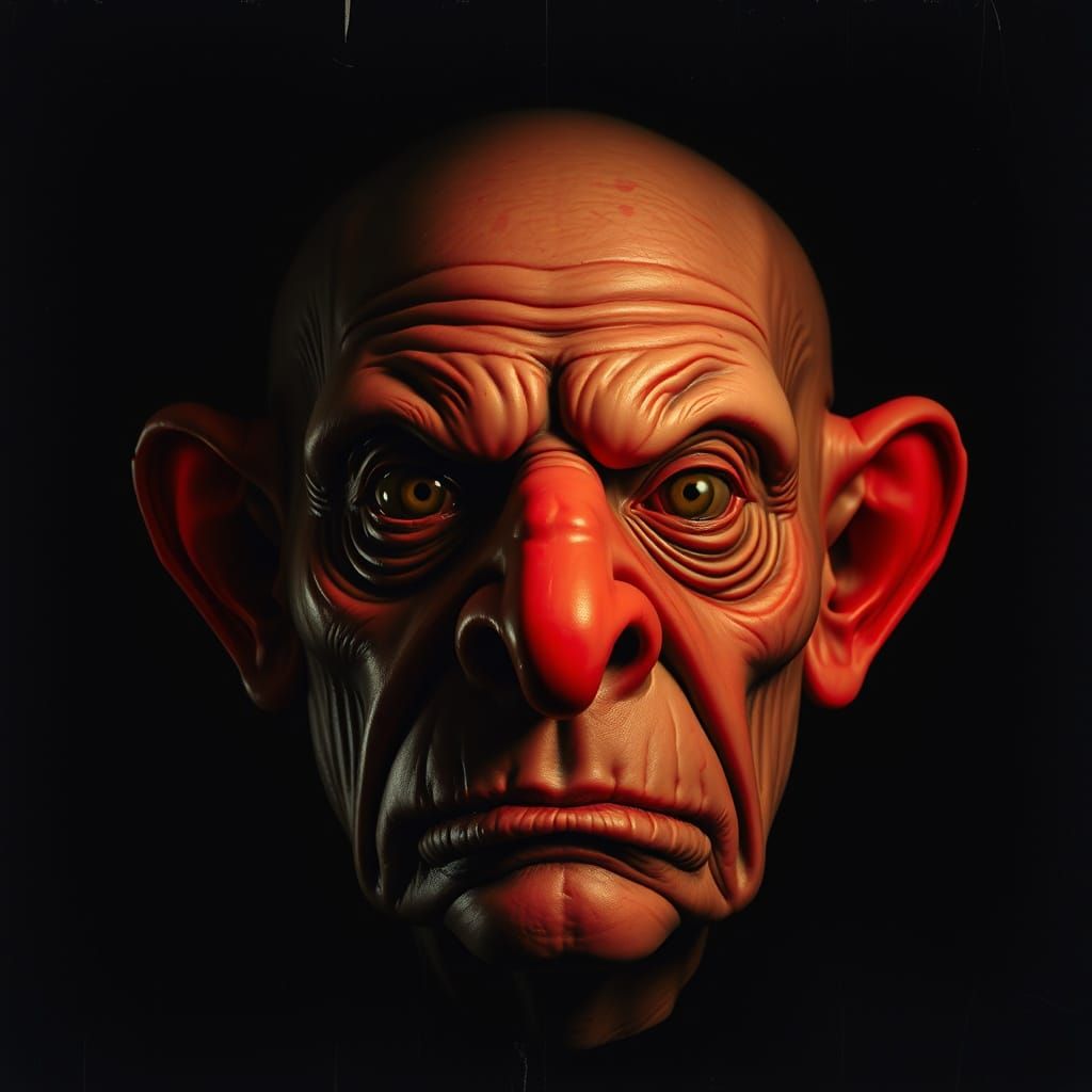 Surreal Character Portrait with Ominous Lighting