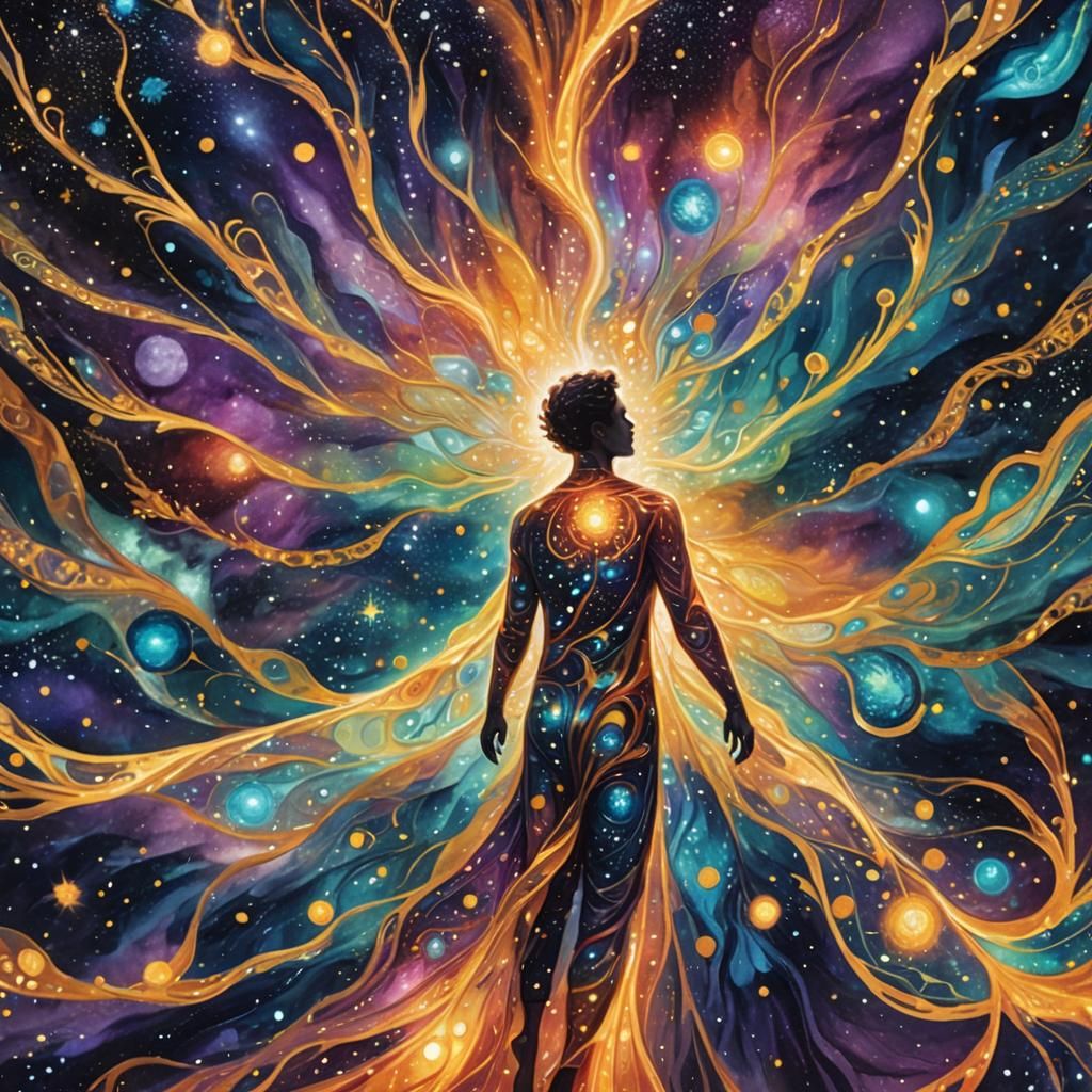 Cosmic Dreamscape: Surreal Astral Art in Vibrant Colors