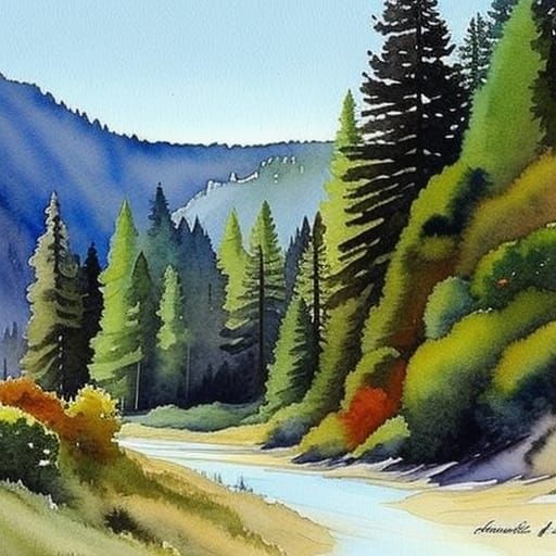 Dunsmuir California Watercolor: Epic Landscape Painting