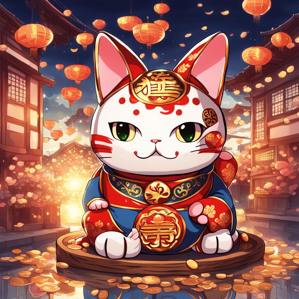Anime Style Lucky Cat
