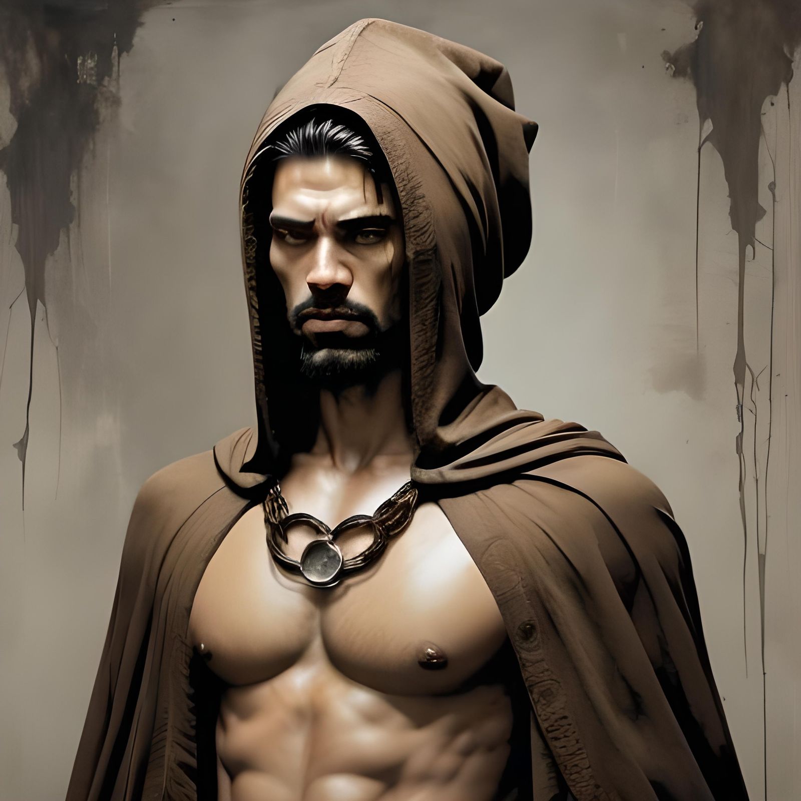 Celtic Monk in Matte Oil Painting Style