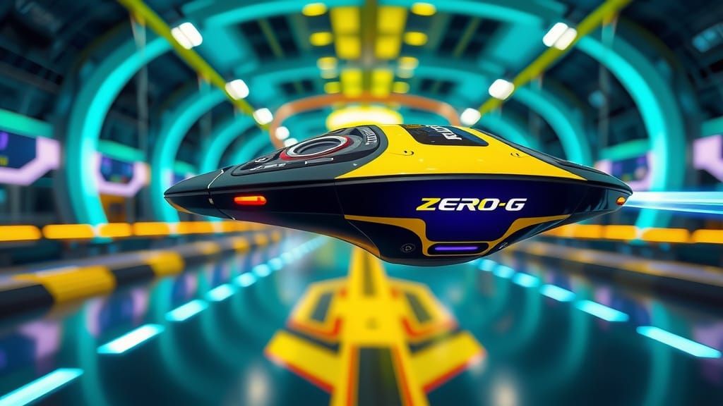 Surreal Futuristic Racing Track in Neon Hues