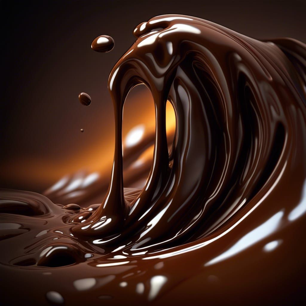 Hyperrealistic Chocolate and Caramel Dessert