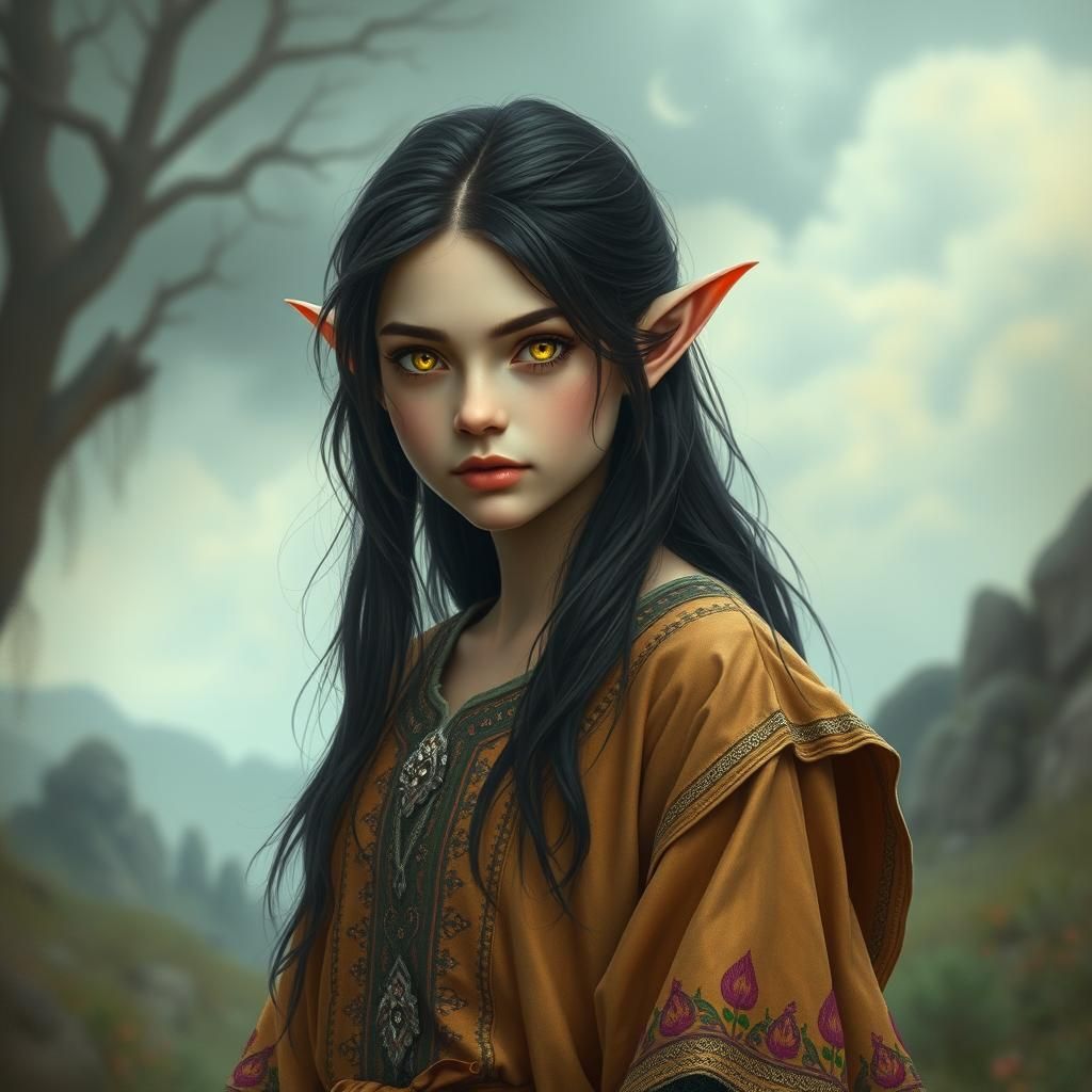 Ethereal Elf Woman with Glowing Eyes